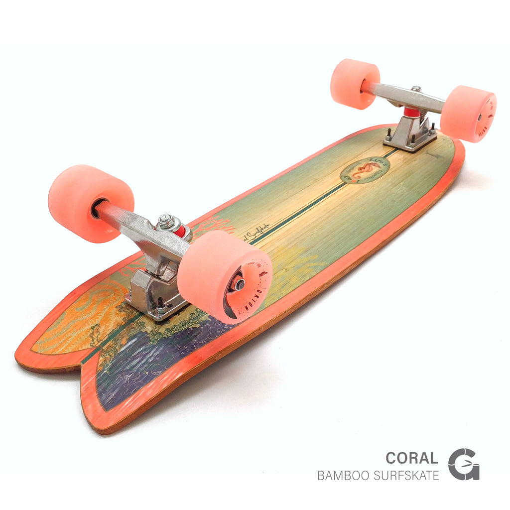 Coral Bamboo Surfskate (32”) — Surf-Style Cruiser | Limited Batch