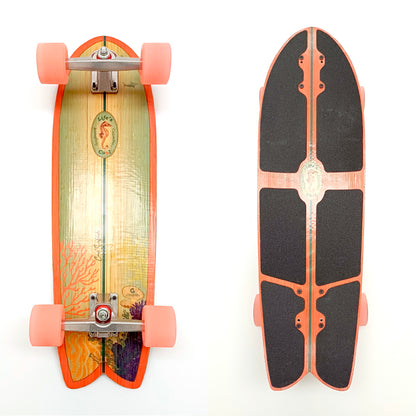 Coral Bamboo Surfskate (32”) — Surf-Style Cruiser | Limited Batch
